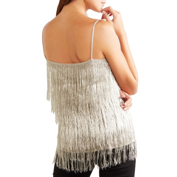 Rachel Zoe fringe metallic blouse - Picture 2 of 7